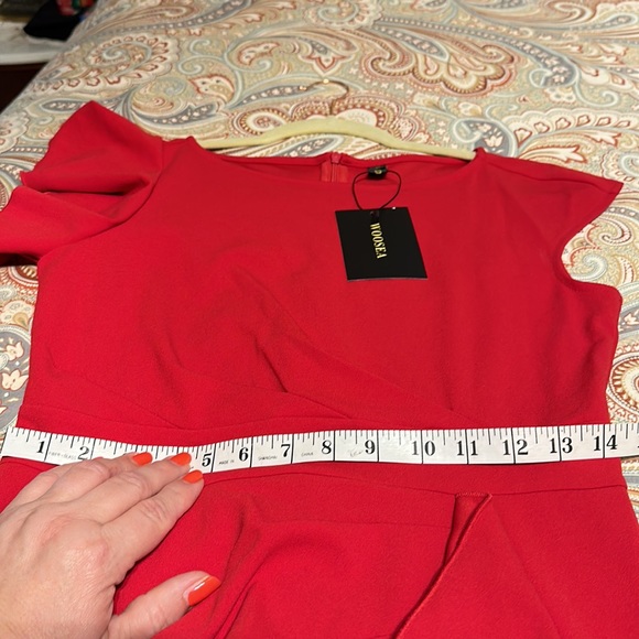 NWT WOOSEA M red Women's Split Bodycon Mermaid Evening Cocktail Long Dress - Picture 5 of 9